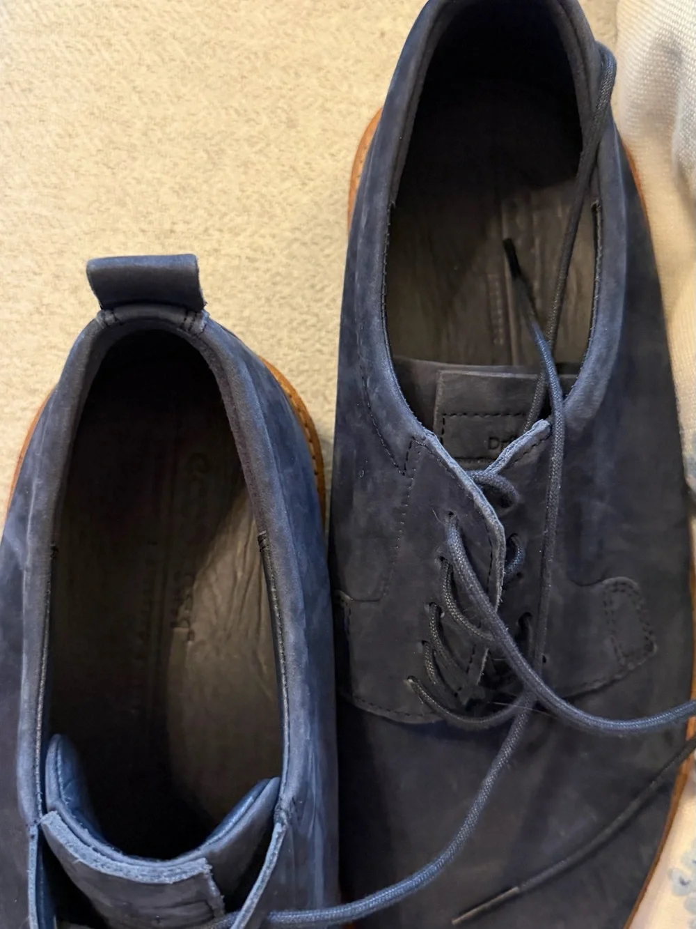 ECCO ST.1 Hybrid Derby Shoes Navy Nubuck Leather Men’s EU 41 US 7-7.5